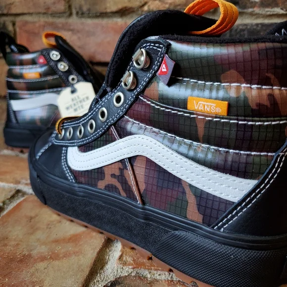 Vans Black and Camouflage High-Top Sneakers - Picture 9 of 12